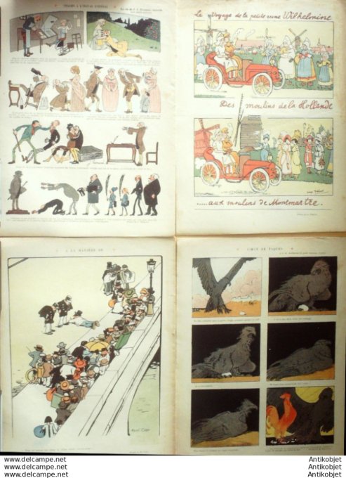 Le Rire 1912 lot 4 revues Flores Guillaume Poulbot Villemot Roubille Cardona Avelot