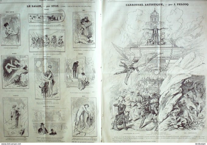 Le Journal Amusant 1880 # 1241 Nos troupiers en robe de chambre par Randon