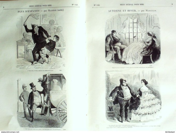 Petit journal pour Rire 1858 # 142 Les Artistes Monta