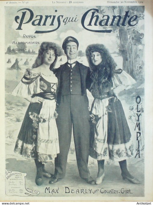 Paris qui chante 1904 n° 96 Max Dearly Alice Bonheur Starelli Moricey Huart