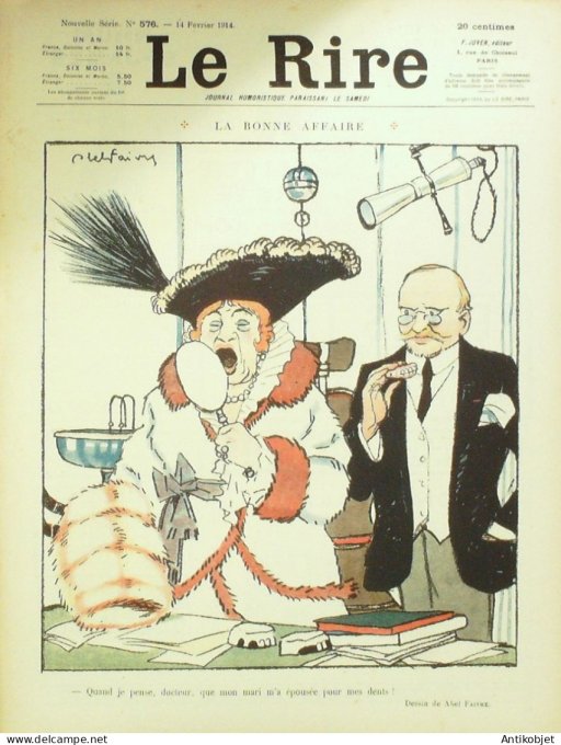 Le Rire 1914-02-117 # 576 Journal humoristique Ed.Originale Nuit de noces