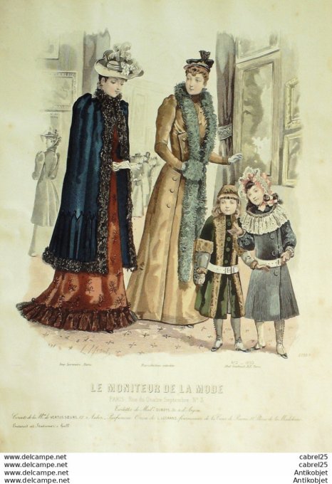 Gravure de mode Le Moniteur 1892 n°02 (Maison Duboys) Gd format