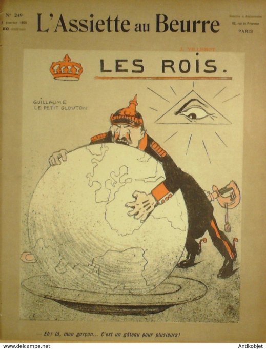 L'Assiette au beurre 1905 n°249 Les rois Léopold Galette des rois Guillaume