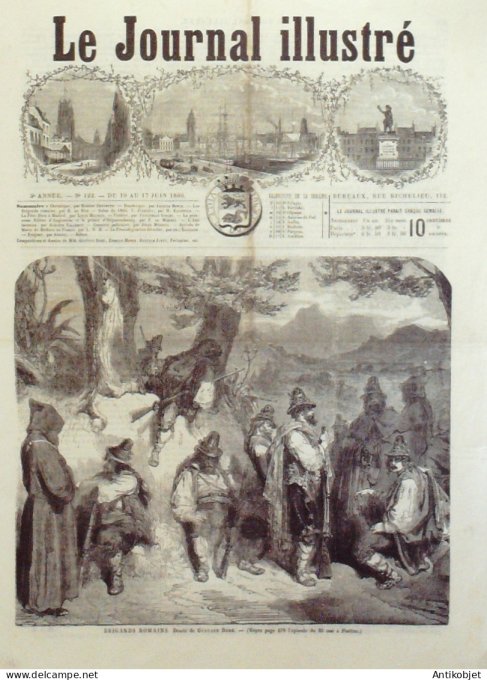 Le journal illustré 1866 n°122 Dunkerque (59) prince d'Augustenbourg Brigands romains
