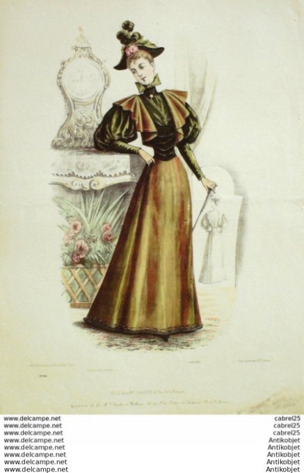 Gravure Mode Le Coquet 1893 # 03 (Old Fashion plate)