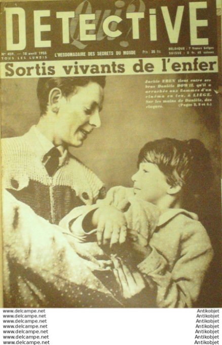 Détective 1955 # 459 Brives/Charente Hersin-Coupigny Bagnolet  St-Jean-de-Maurienne