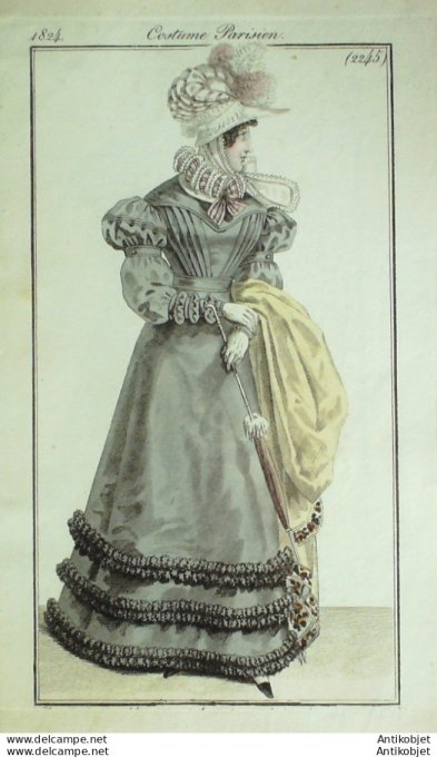 Costume Parisien 1824 # 2245 Robe gros d'été Colerette de tulle