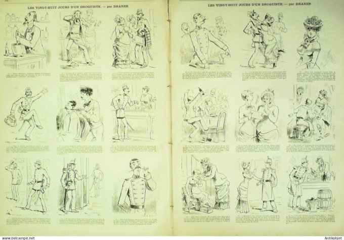 La Caricature 1881 #  92 Cmment on voyage Robida 28 jours d'un droguiste Draner Loys