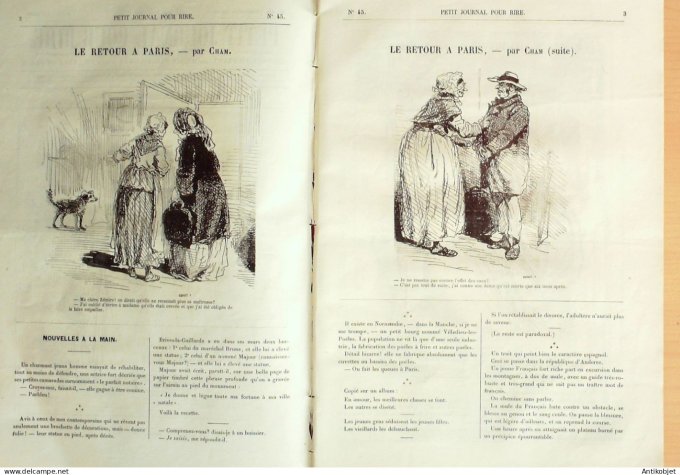 Petit journal pour Rire 1868 #   45 En Vendanges Honore Daumier