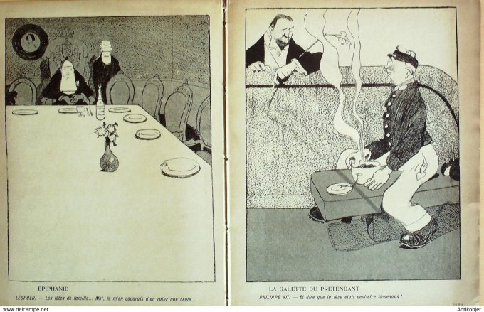 L'Assiette au beurre 1905 n°249 Les rois Léopold Galette des rois Guillaume