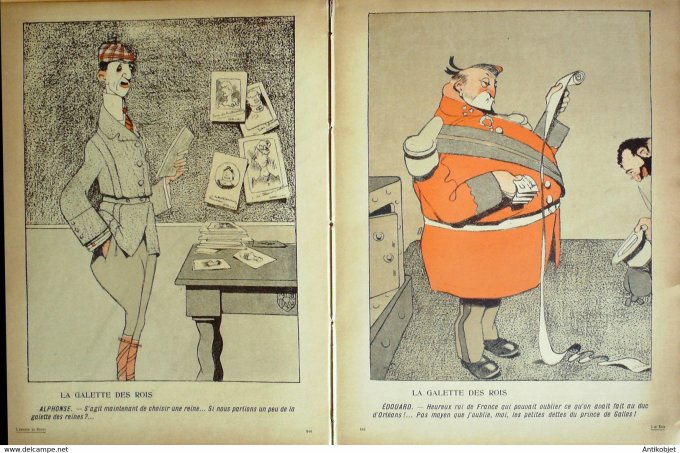 L'Assiette au beurre 1905 n°249 Les rois Léopold Galette des rois Guillaume