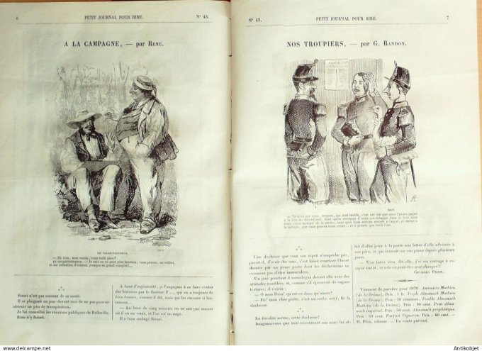 Petit journal pour Rire 1868 #   45 En Vendanges Honore Daumier