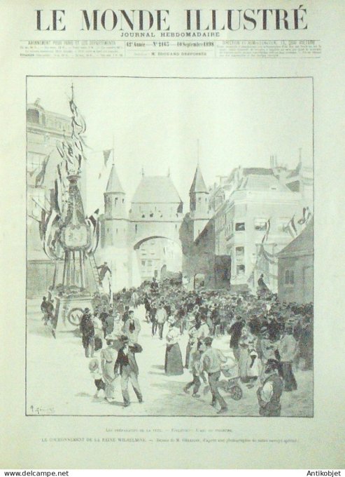 Le Monde illustré 1898 n°2163 Port-en-Bessin (14) Pays-Bas Wilhelmine Brest (29) Sénégal Touba Man