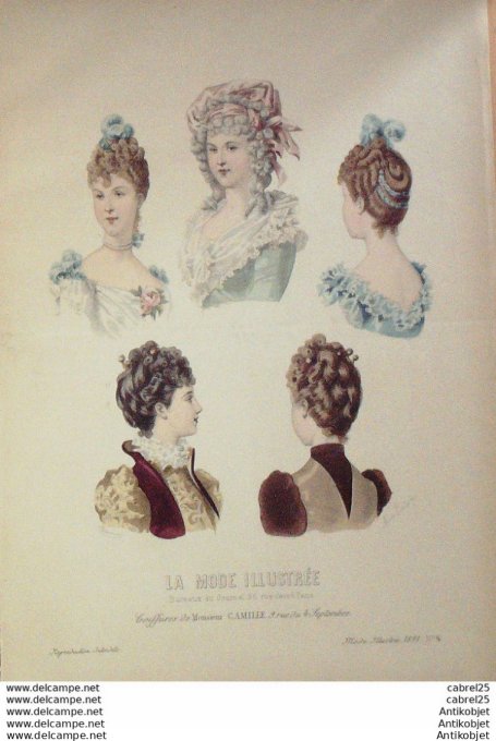 Gravure de mode La Mode illustrée 1891 n°04 (Maison Camille)
