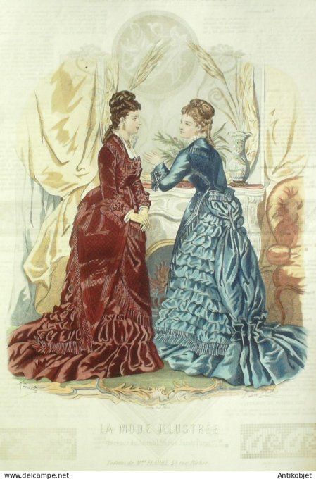 Gravure Mode illustree 1875 # 52 (Old Fashion plate)