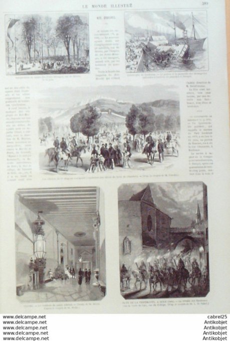 Le Monde illustré 1873 n°845 Dôle (39) Bordeaux (33) Chambery (73) Sully (60) Italie Venise Albrizzi