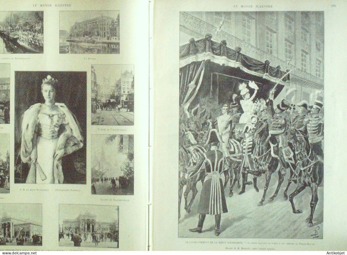 Le Monde illustré 1898 n°2163 Port-en-Bessin (14) Pays-Bas Wilhelmine Brest (29) Sénégal Touba Man