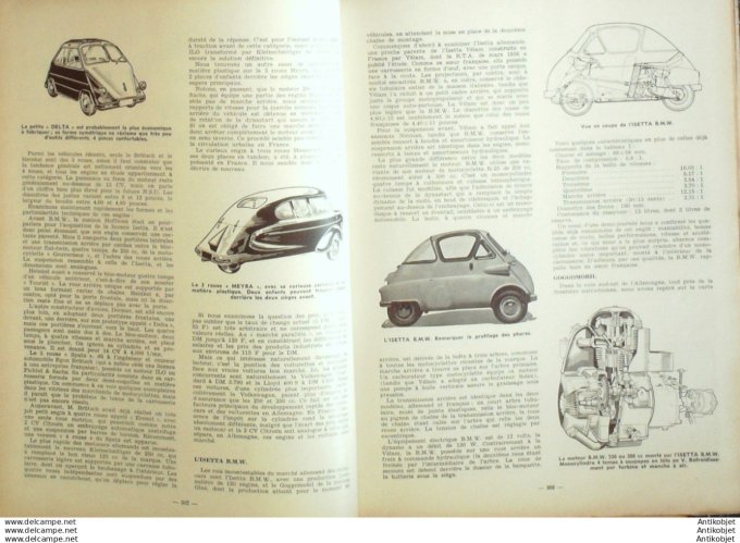 R.T Automobile Simca Aronde 1300 Ford Angila Voiturettes 1956