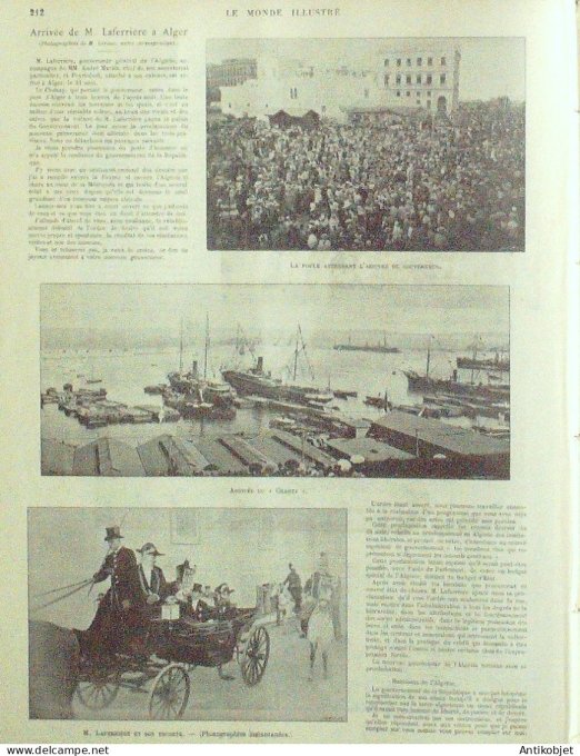 Le Monde illustré 1898 n°2163 Port-en-Bessin (14) Pays-Bas Wilhelmine Brest (29) Sénégal Touba Man