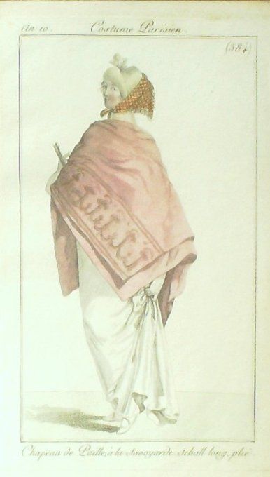 Costume Parisien 1802 an 10 # 384 (eau forte) Schall long plié