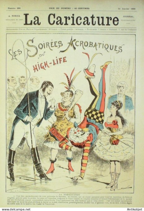 La Caricature 1885 #266 Soirées acrobatiques du High-Life Draner L'Eden Sorel Loys Trock