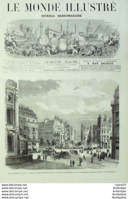 Le Monde illustré 1868 n°584 Amiens (80) Marseille (13) Fontainebleau (77) Belgique Bruxelles St Mau