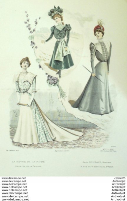 Gravure Mode La Gazette 1898 # 06 (Old Fashion plate)