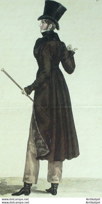 Costume Parisien 1820 # 1936 Redingote velours homme