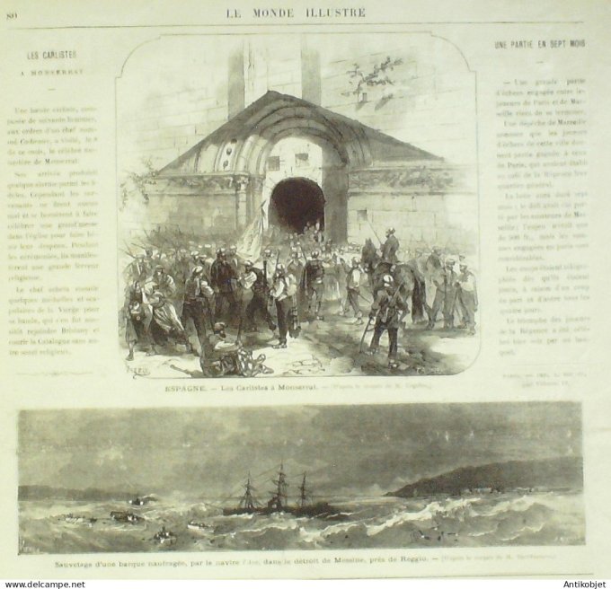 Le Monde illustré 1872 n°799 Dreux (28) Abanie Scutari Suisse Zurich Italie Messine Reggio