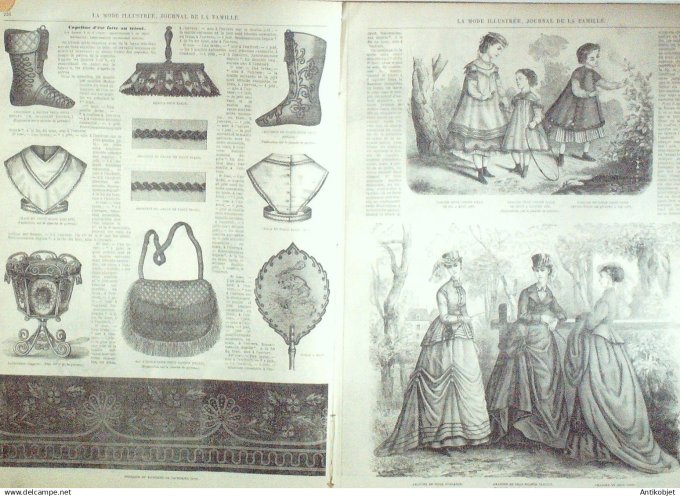 La Mode illustrée journal + gravure associée 1869 # 29