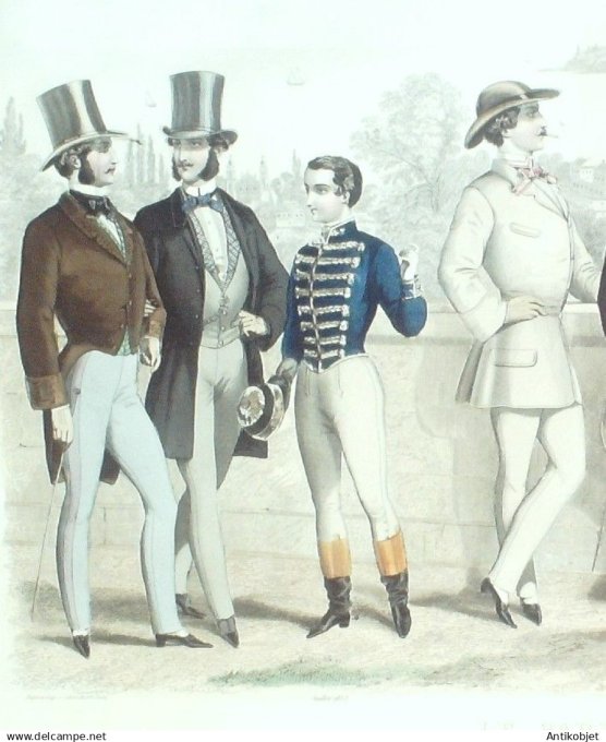 Gravure de Mode originale Le Parisien 1853 # 43 (Maison Desprey)