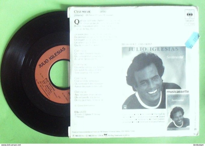 Iglesias Julio 45T SP C'est ma vie 1980