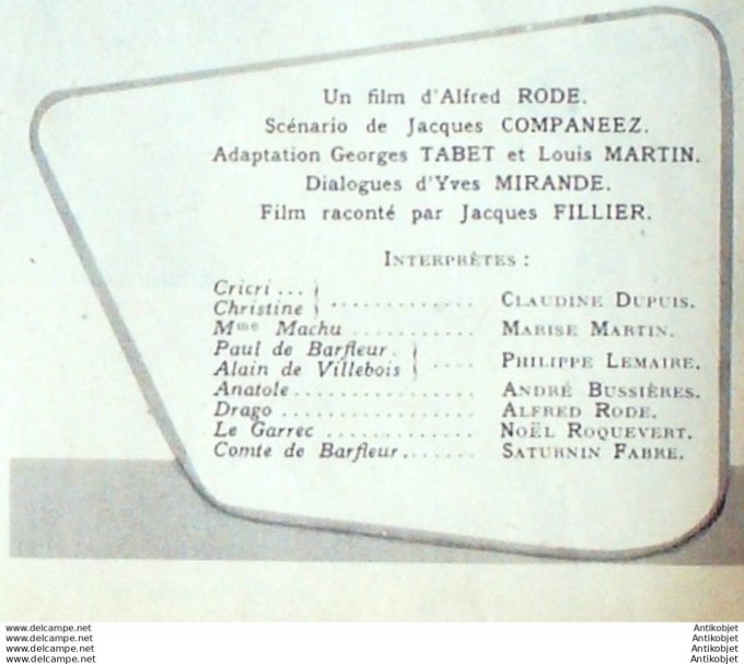 Film complet 484 54-10-28 C'est la vie parisienne Noel Roquevert Claudine Dupuis