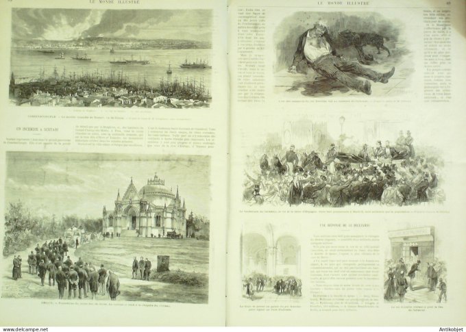 Le Monde illustré 1872 n°799 Dreux (28) Abanie Scutari Suisse Zurich Italie Messine Reggio