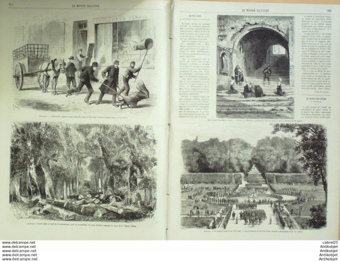 Le Monde illustré 1868 n°584 Amiens (80) Marseille (13) Fontainebleau (77) Belgique Bruxelles St Mau