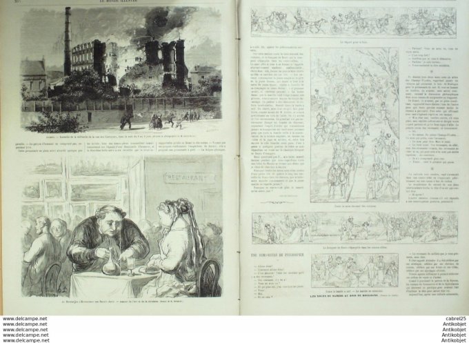 Le Monde illustré 1868 n°584 Amiens (80) Marseille (13) Fontainebleau (77) Belgique Bruxelles St Mau