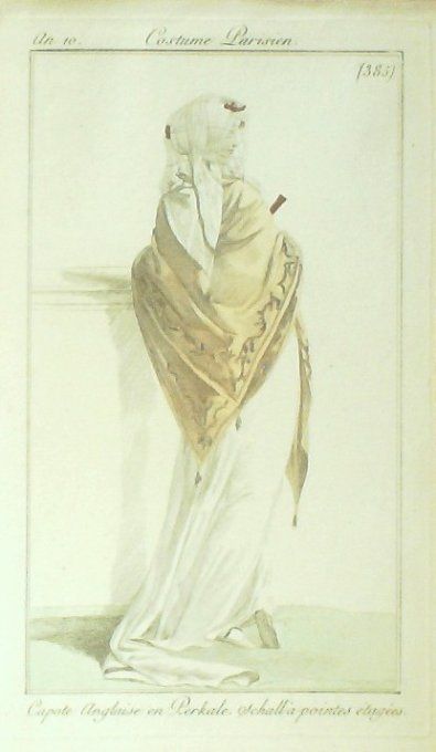 Costume Parisien 1802 an 10 # 385 (eau forte) Schall ? pointes étagées