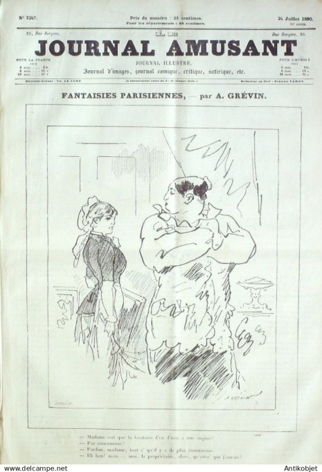 Le Journal Amusant 1880 # 1247 Le gendarme Poulet par Leonce Petit