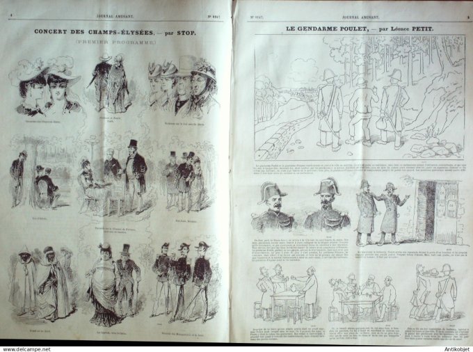 Le Journal Amusant 1880 # 1247 Le gendarme Poulet par Leonce Petit