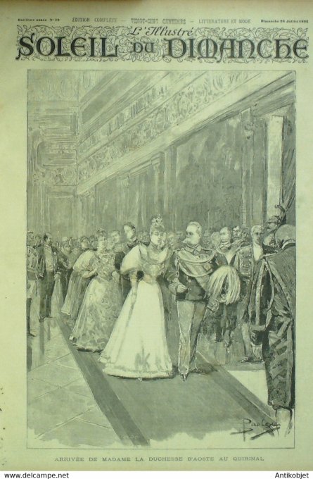 Soleil du Dimanche 1895 n°30 Duchesse Aoste Quirinal Gal Février Stamboulof