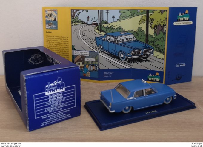 Tintin l'île noire Taxi bleu Ford Zephyr MK III 1960 Atlas 1:43