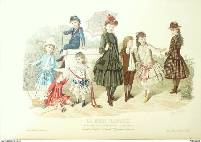 Gravure de mode La Mode illustrée 1886 n°22 (Maison Gradoz)