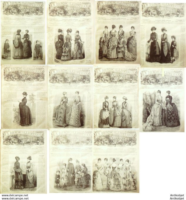 Mode illustree 1883 Lot de 11 journaux