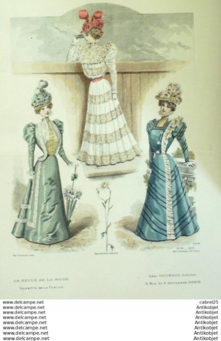Gravure Mode La Gazette 1897 # 25 (Old Fashion plate)