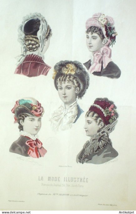 Gravure Mode illustree 1880 # 13 (Old Fashion plate)