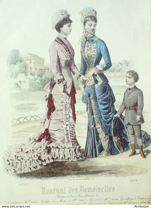 Gravure Mode J.Demoiselles 1879 # 4214 (aquarelle Old Fashion plate)