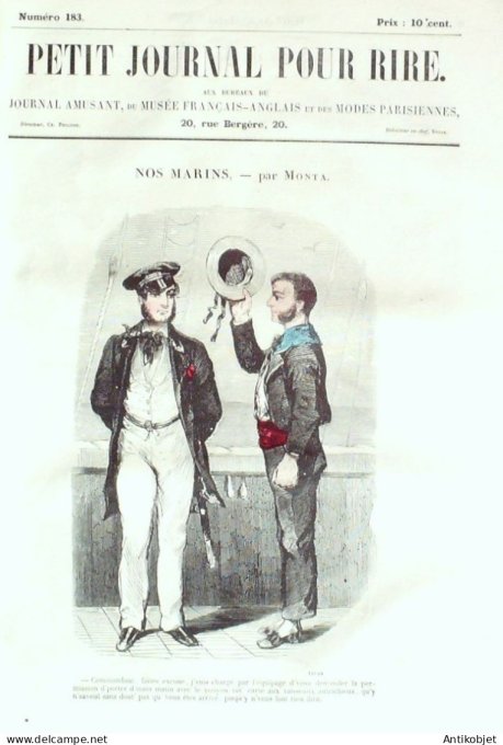 Petit journal pour Rire 1858 # 183 Nos Marins Monta