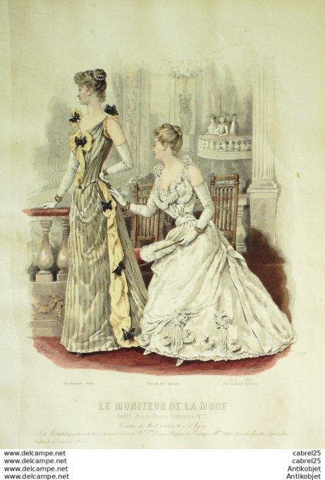 Gravure de mode Le Moniteur 1892 n°03 (Maison Duboys) Gd format