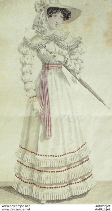 Costume Parisien 1824 # 2246 Blouse mousseline laine garnie
