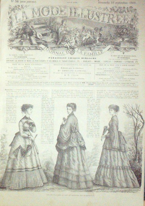 Journal Mode illustrée 1869 # 38 Costumes d'automne